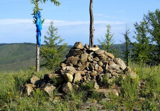 Traditional ovo in Mongolia near the town of Erdenet