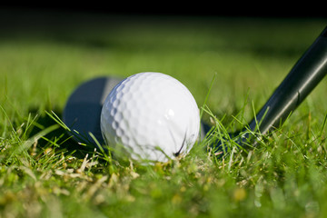 Golf ball and club
