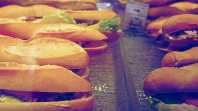 sandwichs en vitrine