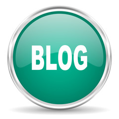 blog blue glossy circle web icon