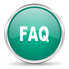 faq blue glossy circle web icon