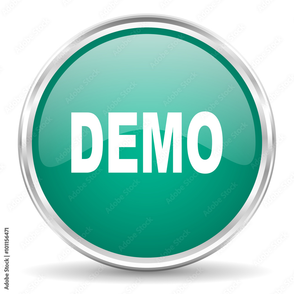 Poster demo blue glossy circle web icon