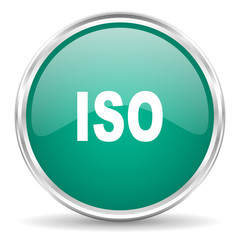 iso blue glossy circle web icon