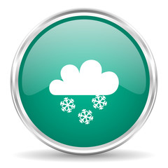 snowing blue glossy circle web icon