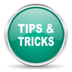 tips tricks blue glossy circle web icon