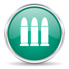 ammunition blue glossy circle web icon