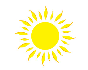 Flat icon sun. Vector illustration.
