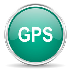 gps blue glossy circle web icon