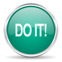 do it blue glossy circle web icon