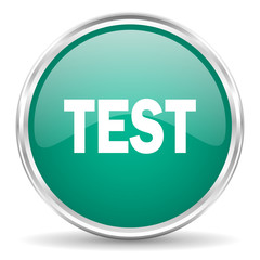 test blue glossy circle web icon