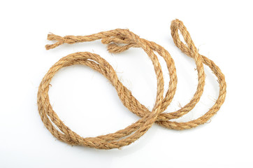 hemp rope isolated on a white background