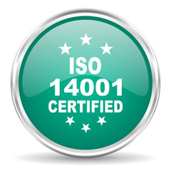 iso 14001 blue glossy circle web icon