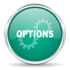 options blue glossy circle web icon