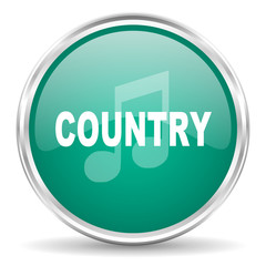 music country blue glossy circle web icon