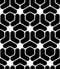 Vector modern seamless sacred geometry pattern, black and white abstract geometric background, pillow print, monochrome retro texture, hipster fashion design