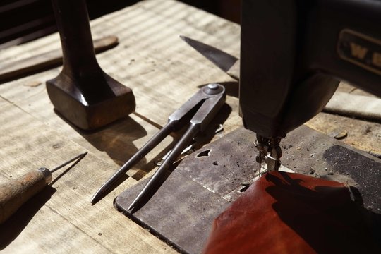 Man Working in His Workshop
