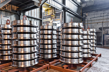 Production of the steel train wheels