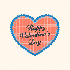 Color icon of heart with the word happy valentine's day, background for Valentine's day