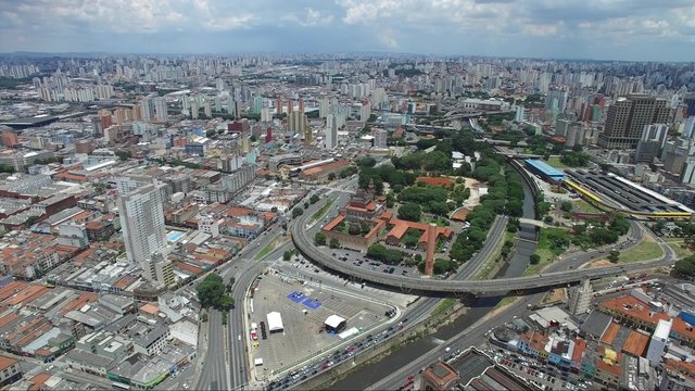 Aerial View of Bras, Sao Paulo, Brazil