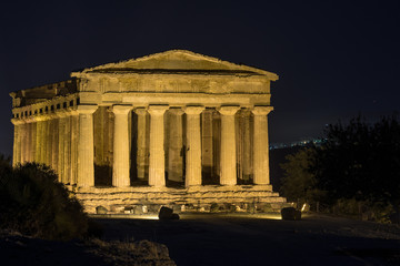 Temples in Agrigento night in Sicily - Italy