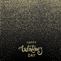 Valentine's day background with golden confetti.