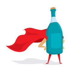 Bottle super hero with cape