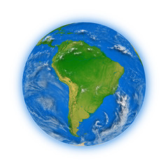 Fototapeta premium South America on planet Earth
