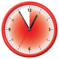 Illustration of a clock at fifty-five minutes