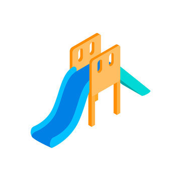 Playground blue slide isometric 3d icon