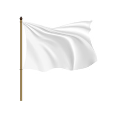 White flag waving on the wind