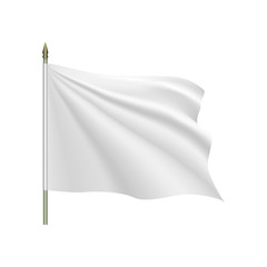 White flag waving on the wind