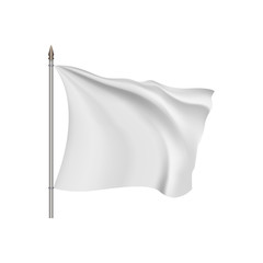 White flag waving on the wind