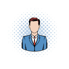 Businessman comics icon