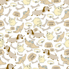 background with different dogs