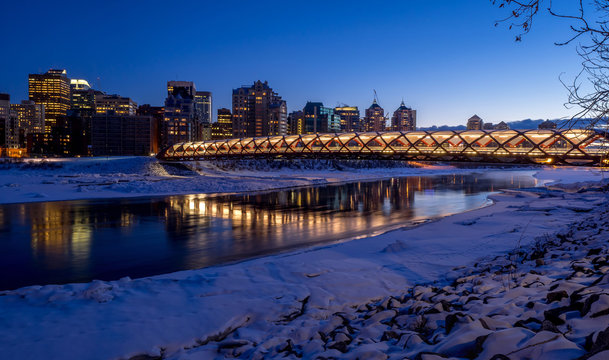 Calgary skyline in winter.
