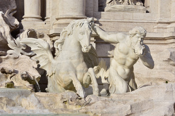 Triton from the beautiful Trevi Fountain in Rome