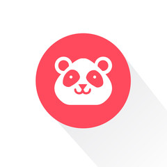 Flat cartoon panda icon isolated on white background
