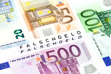 Falschgeldsymbol Eurobanknoten