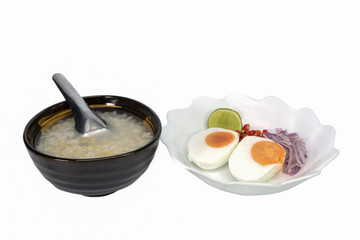 gruel and salted egg, Chinese food style