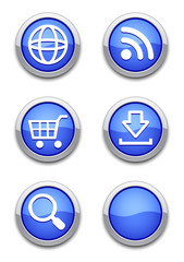 Blue round web icons