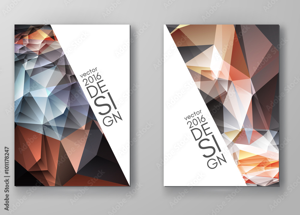 Wall mural brochure multicolored polygonal mosaic backgrounds