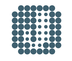 J Logo template, dot matrix vector style.