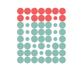 V Logo template, dot matrix vector style.