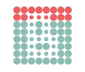 B Logo template, dot matrix vector style.