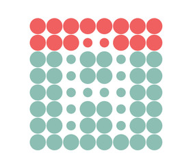 A Logo template, dot matrix vector style.