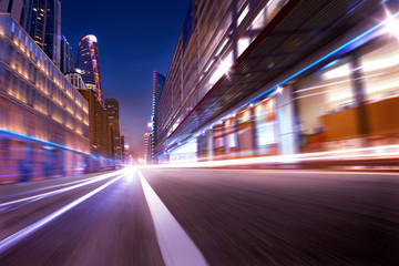 Fototapeta na wymiar dramatic mood city street motion blur background