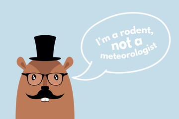 Happy Groundhog Day Vector Card