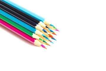 Color pencils isolated on white background