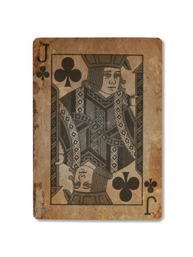 Very old playing card, Jack of clubs