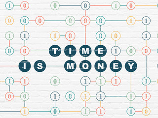 Business concept: Time Is money on wall background